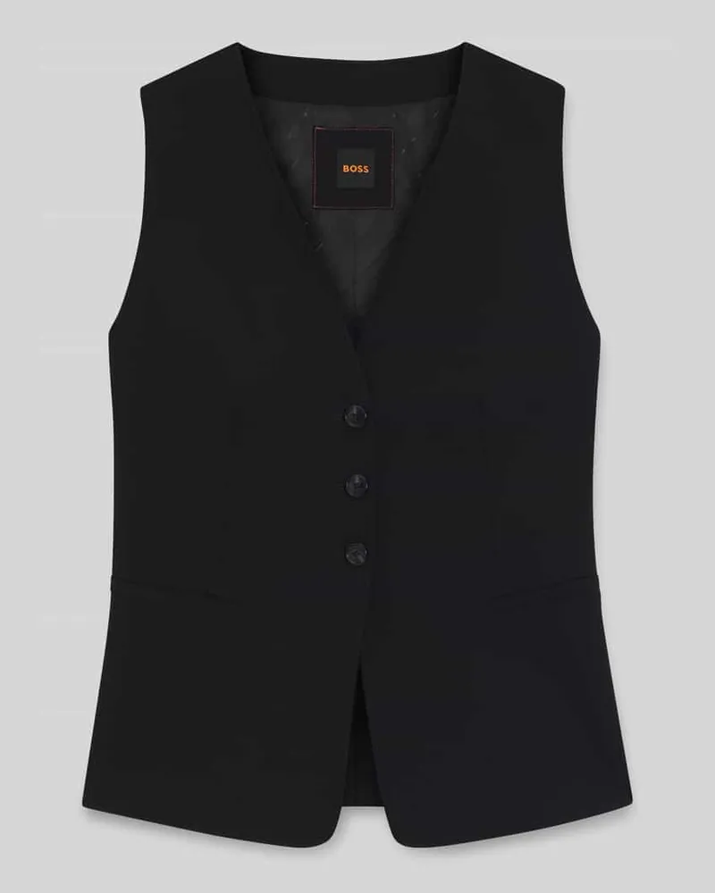 HUGO BOSS Slim Fit Weste mit 3-Knopf-Verschluss Black