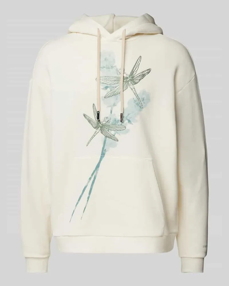 Emporio Armani Hoodie mit Motiv-Stitching Offwhite