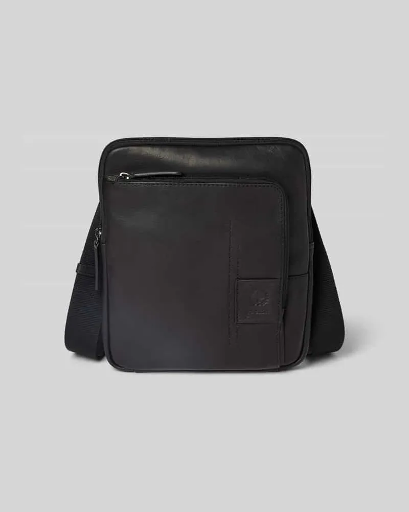 Strellson Lederrucksack mit Label-Prägung Modell 'HYDE PARK Black