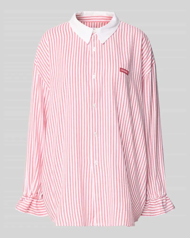 OH APRIL Hemdbluse mit Label-Detail Rot