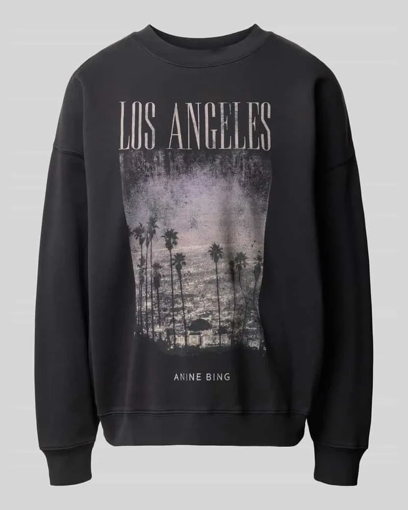 Anine Bing Sweatshirt mit Los-Angeles-Fotoprint Modell 'MILES Black