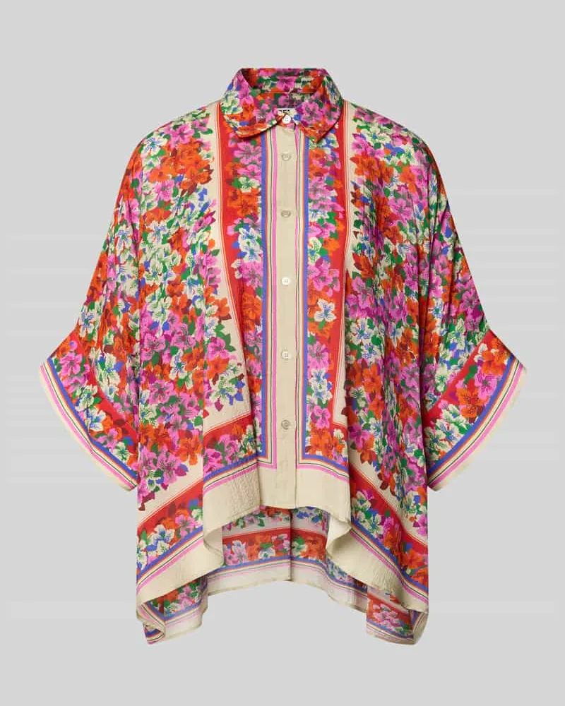 Essentiel Oversized Hemdbluse aus Viskose-Seide-Mix Modell 'JIRT Rot