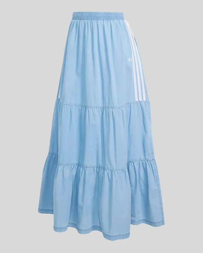 adidas Regular Fit Maxi-Rock aus reiner Baumwolle Hellblau