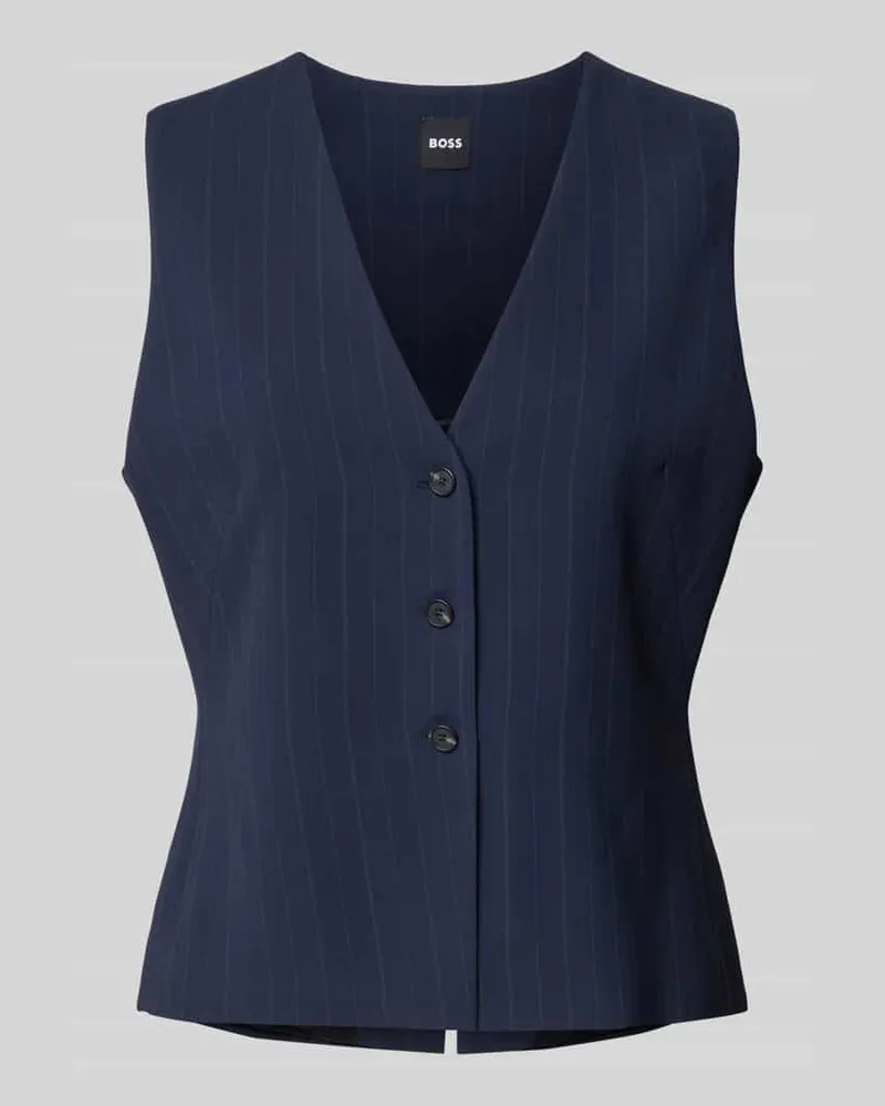 HUGO BOSS Regular Fit Weste aus reiner Viskose Modell 'JULINIA Marine