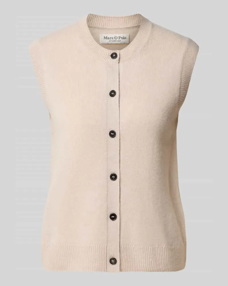 Marc O'Polo Regular Fit Strickweste aus reiner Schurwolle Beige