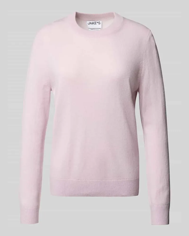 JAKE*S Strickpullover aus Kaschmir mit Rundhalsausschnitt Rose