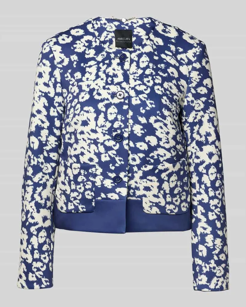 Marc Cain Regular Fit Blazer mit floralem Allover-Print Royal