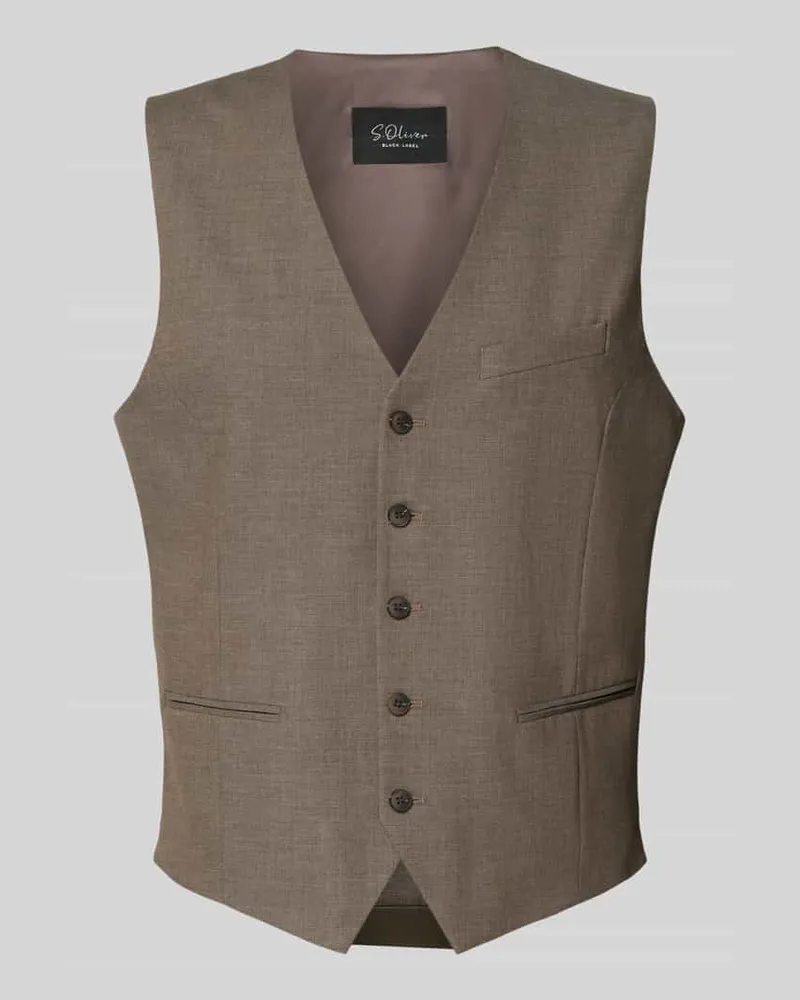 S.Oliver Slim Fit Weste mit Woll-Anteil Modell 'ULTIMATE Hellbraun