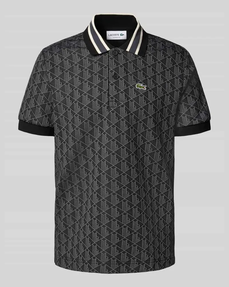 Lacoste Regular Fit Poloshirt mit Allover-Muster Black