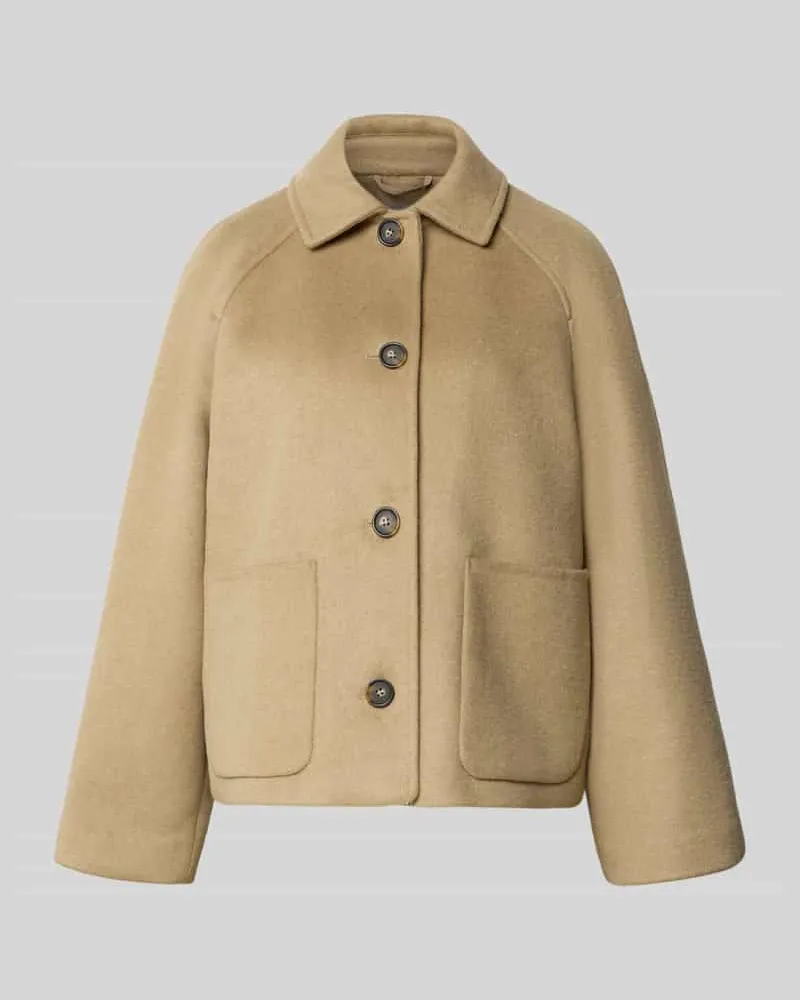 Christian Berg Relaxed Fit Jacke mit Woll-Anteil Sand