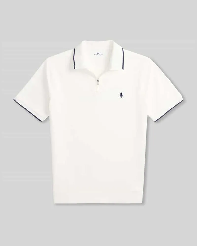 Ralph Lauren Regular Fit Poloshirt aus Baumwoll-Mix mit Reißverschluss Weiss