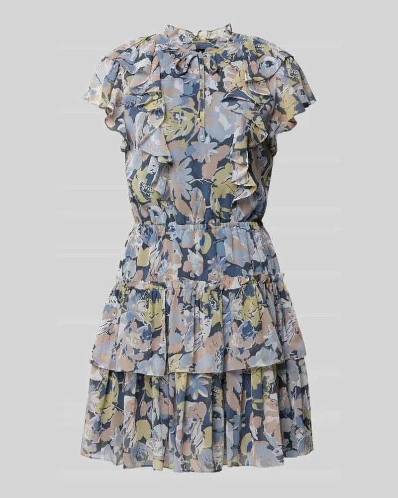 Ralph Lauren Minikleid mit Volants Modell 'DEVANY Blau