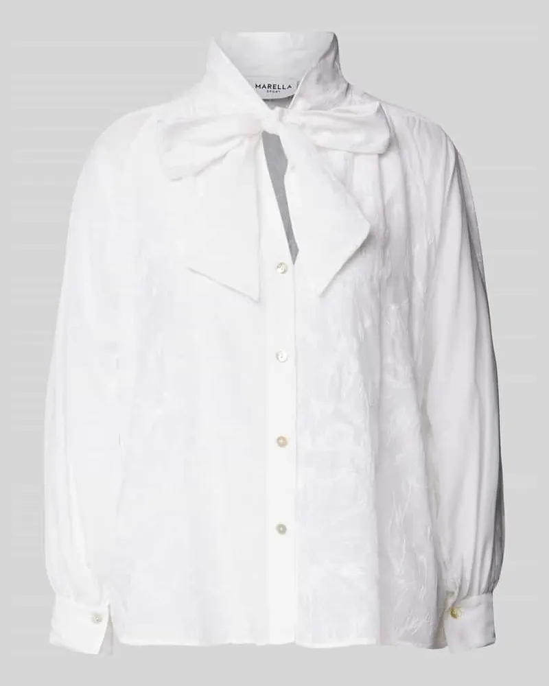 MARELLA Hemdbluse aus Baumwoll-Seiden-Mix Weiss