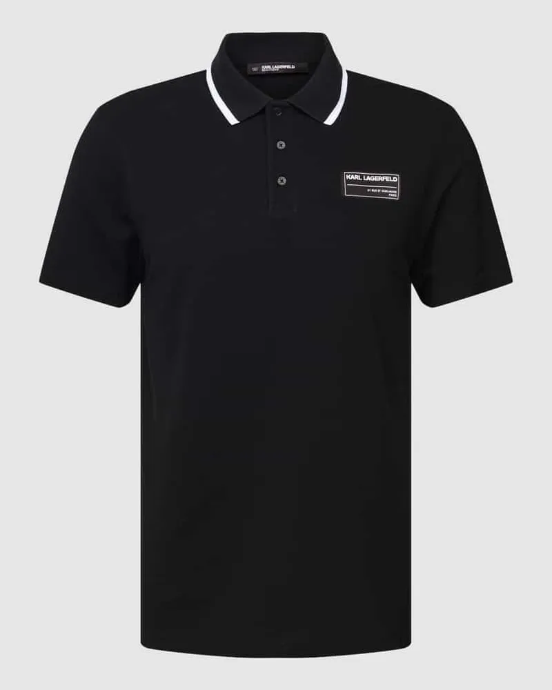 Karl Lagerfeld Poloshirt mit Label-Patch Black