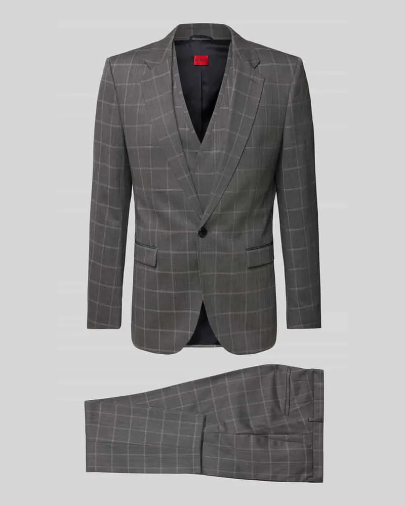 HUGO BOSS Anzug mit Weste Modell 'Arti/Hesten Hellgrau