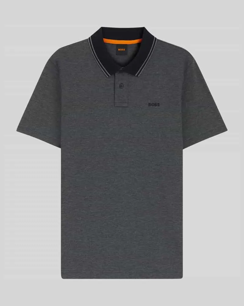 HUGO BOSS Relaxed Fit Poloshirt mit Kontrastkragen Dunkelblau