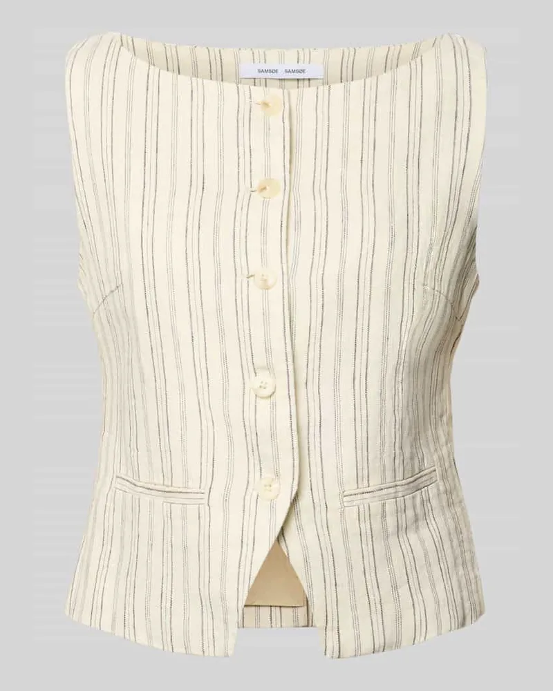 Samsøe & Samsøe Leinenweste mit Paspeltaschen Modell 'LOVES Ecru