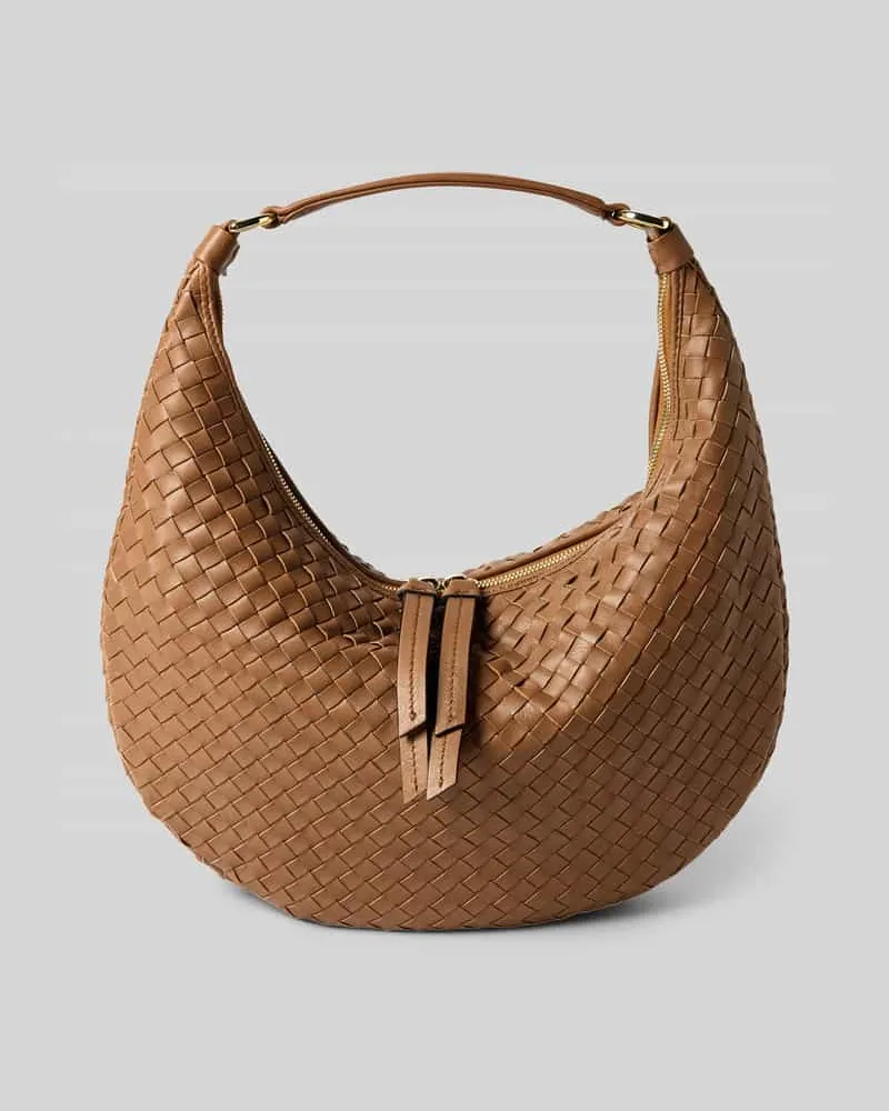 Abro Shoulder Bag mit Logo-Applikation Modell 'Nana Cognac