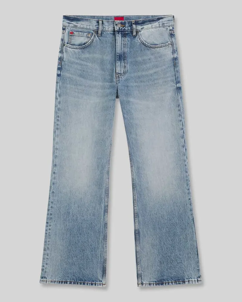 HUGO BOSS Tapered Fit Jeans aus reiner Baumwolle im 5-Pocket-Design Jeansblau