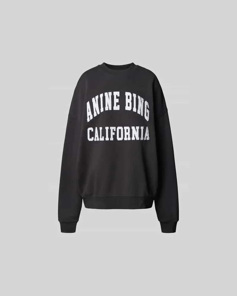 Anine Bing Oversized Sweatshirt mit Label-Print Black