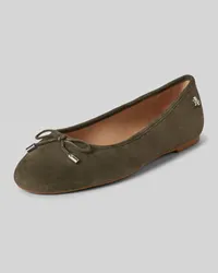 Ralph Lauren Lederballerinas mit Zierschleife Modell 'JAYNA Khaki