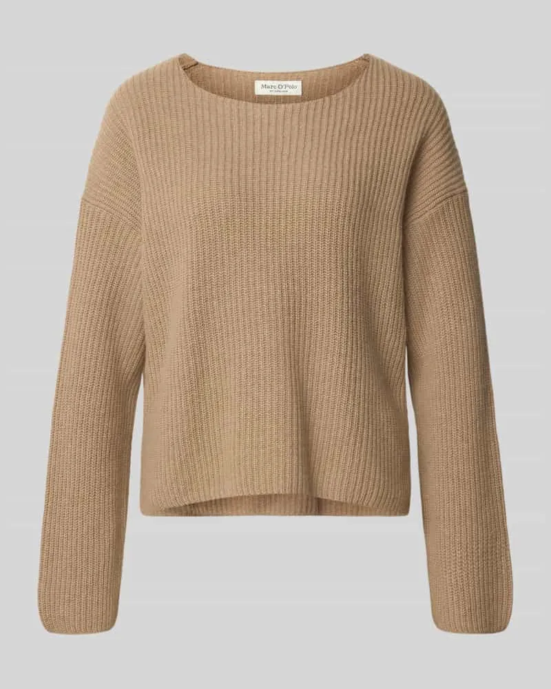 Marc O'Polo Relaxed Fit Pullover aus Schurwoll-Mix Taupe