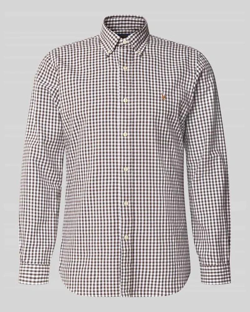 Ralph Lauren Custom Fit Freizeithemd aus reiner Baumwolle Mittelbraun