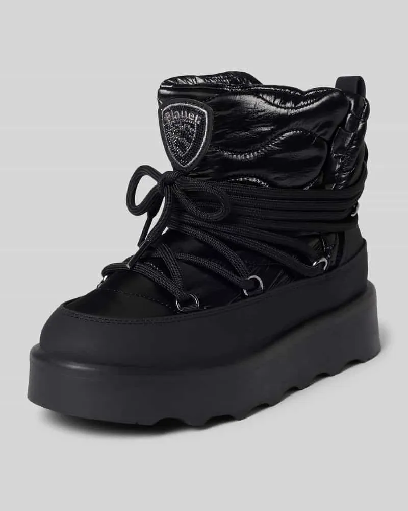 Blauer Boots mit Label-Patch Black