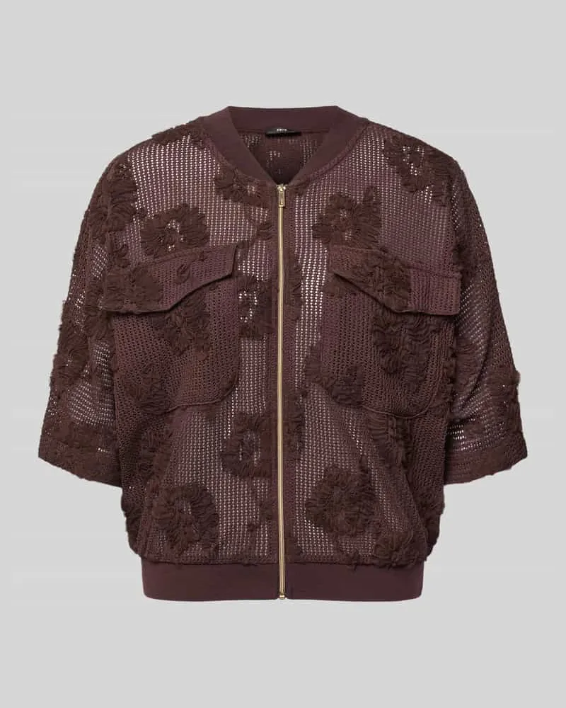 ZERO Blouson mit Brusttaschen und Applikationen Dunkelbraun