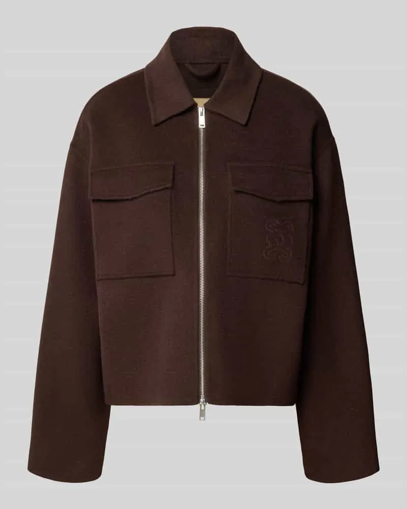 Smith & Soul Regular Fit Kurzmantel mit Brusttaschen Dunkelbraun