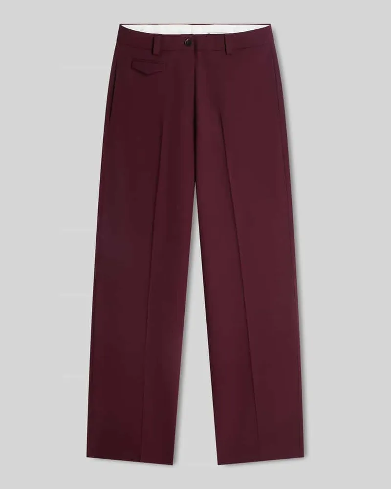 Tommy Hilfiger Hose mit Bügelfalten aus Woll-Mix Bordeaux