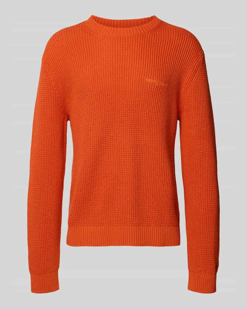 Tommy Hilfiger Regular Fit Strickpullover aus reiner Baumwolle Orange