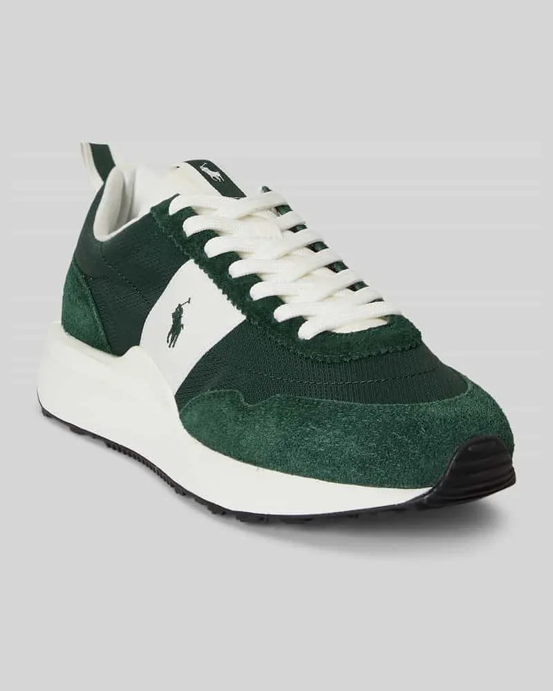 Ralph Lauren Low Top Sneaker aus Veloursleder Gruen