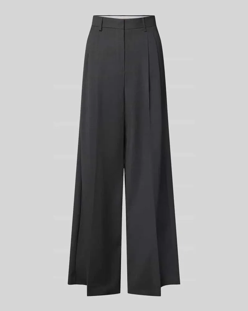 Max Mara Weite Hose aus reiner Schurwolle Modell 'ADELFI Anthrazit