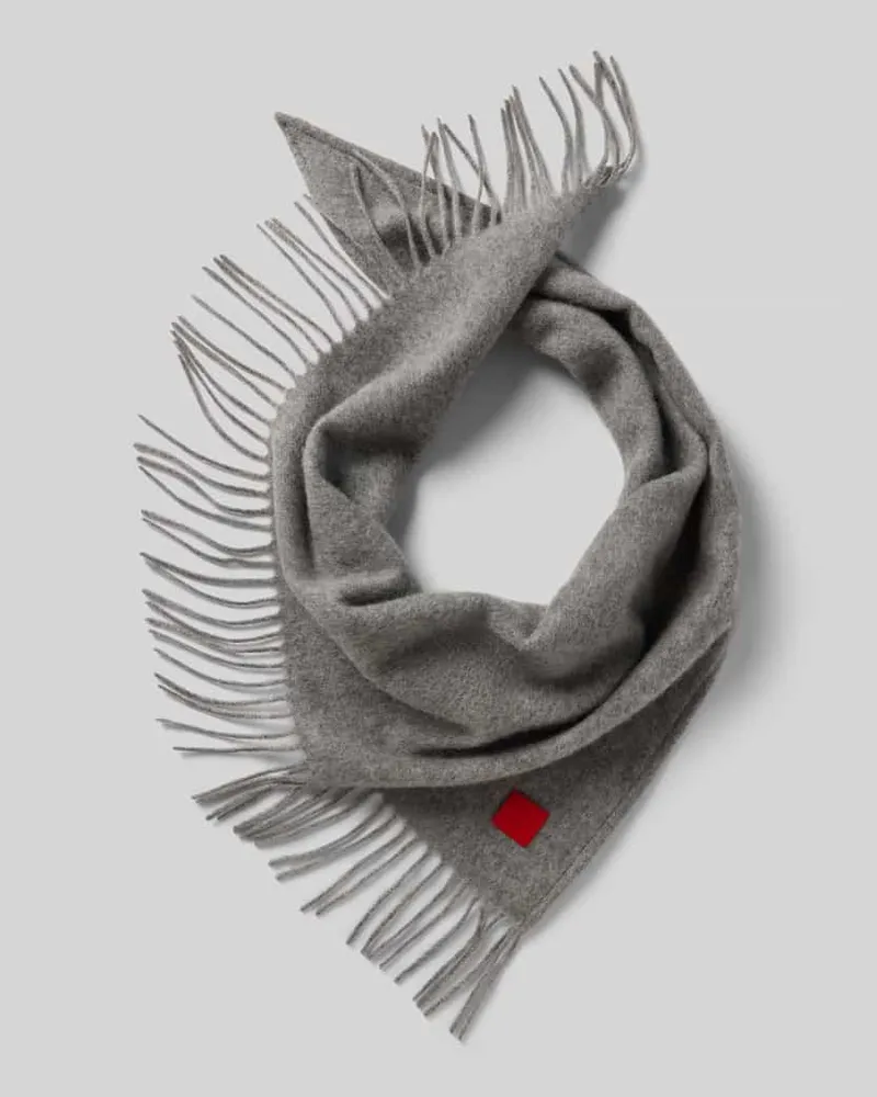 MAX&Co. Schal aus Woll-Cashmere-Mix mit Fransen Hellgrau