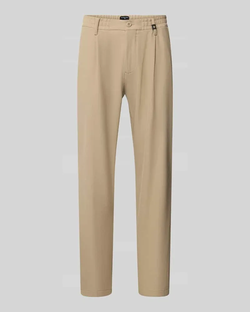 Strellson Regular Fit Bundfaltenhose mit Bügelfalten Modell 'Lui Beige