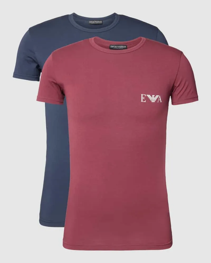 Emporio Armani T-Shirt mit Label-Print Bordeaux