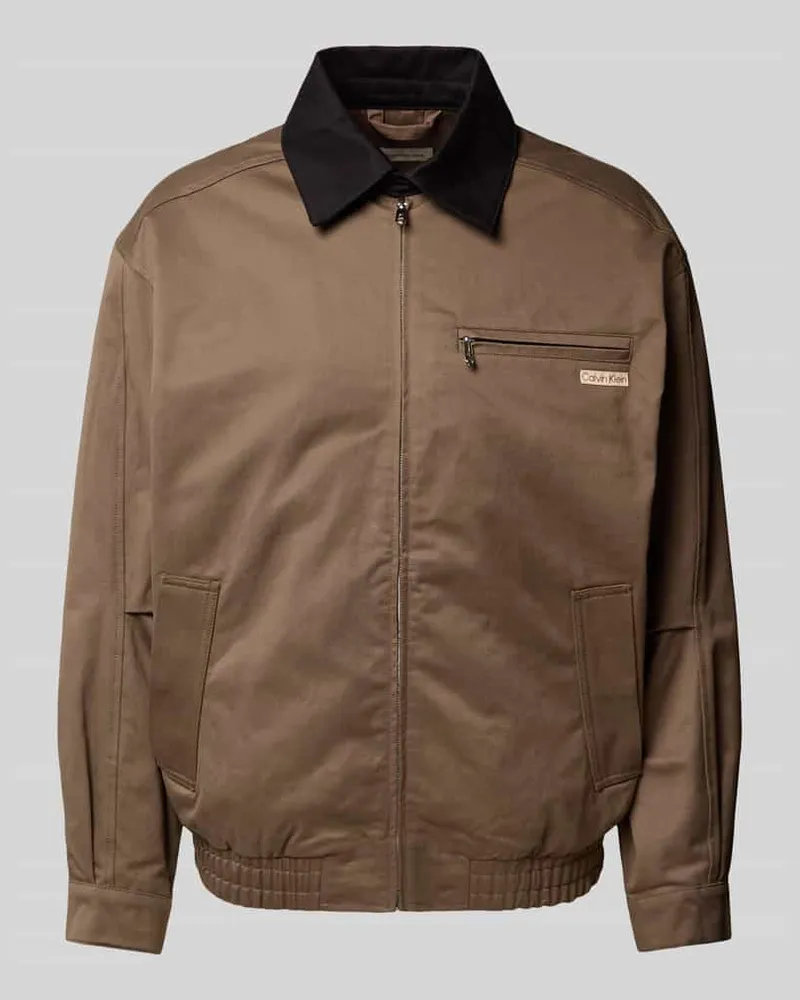 Calvin Klein Blouson mit Umlegekragen Schlamm