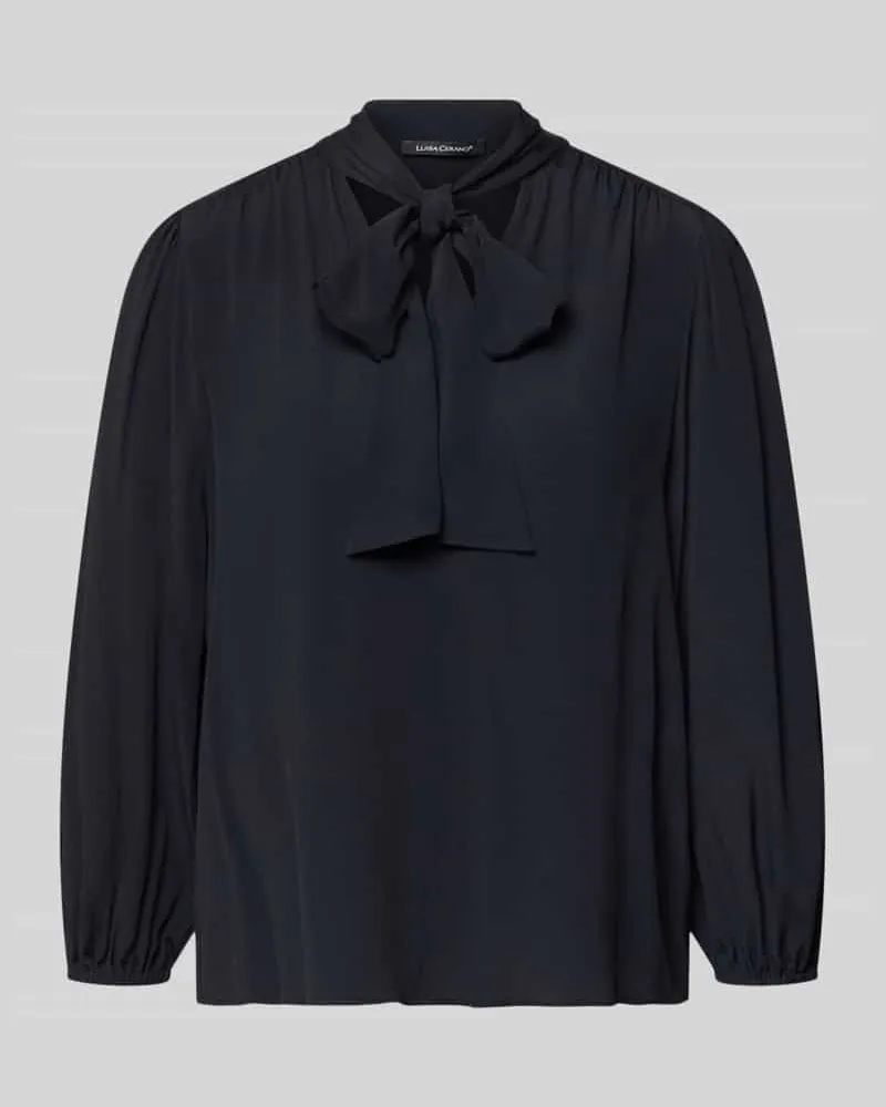 Luisa Cerano Relaxed Fit Bluse mit Seiden-Anteil Dunkelblau