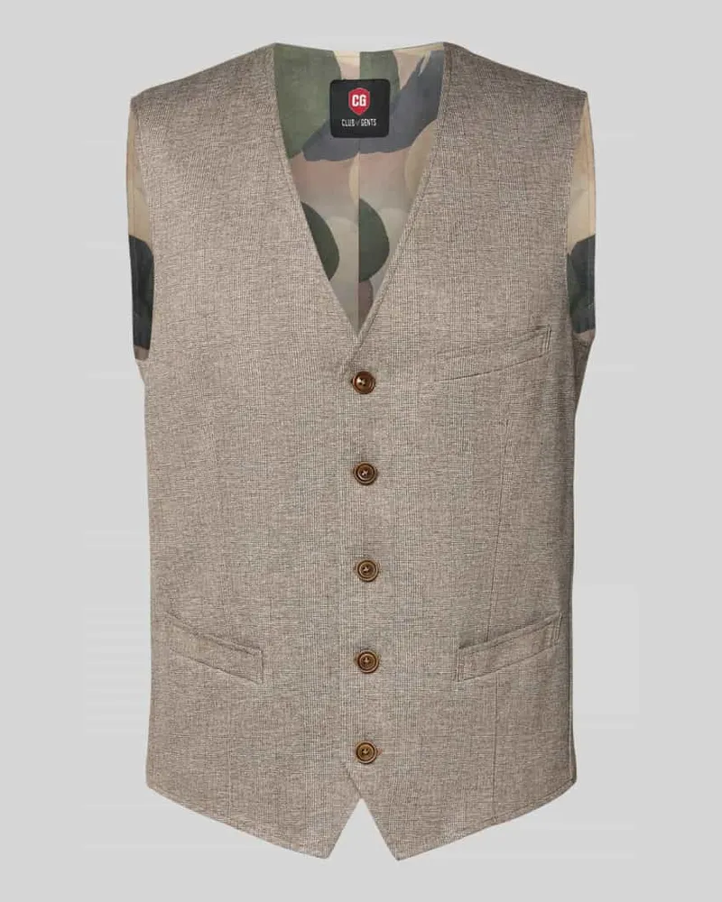 CG Weste mit V-Ausschnitt Modell 'Mosley Beige