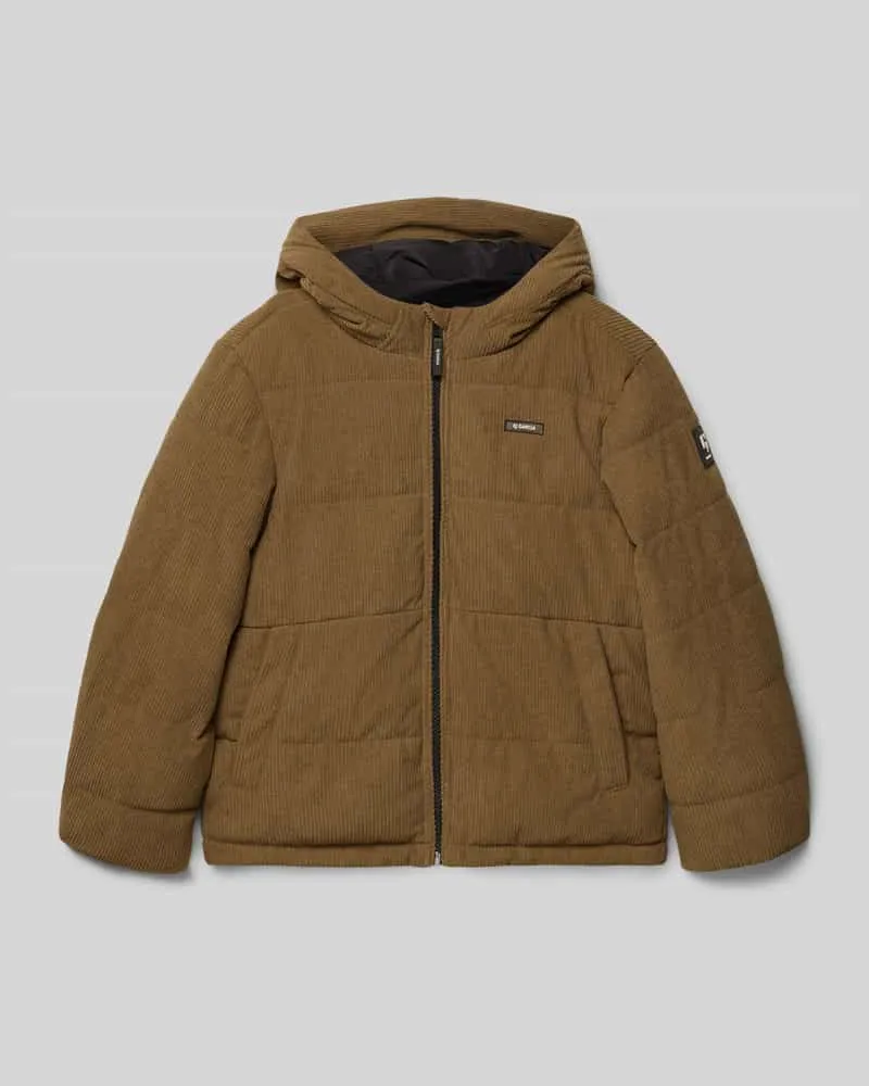 Garcia Jeanswear Regular Fit Winterjacke in Stepp-Optik mit Logo-Patch Camel
