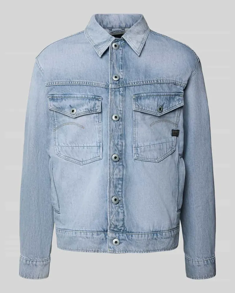 G-STAR RAW Jeansjacke mit aufgesetzten Brustpattentaschen Modell 'Dakota Hellblau