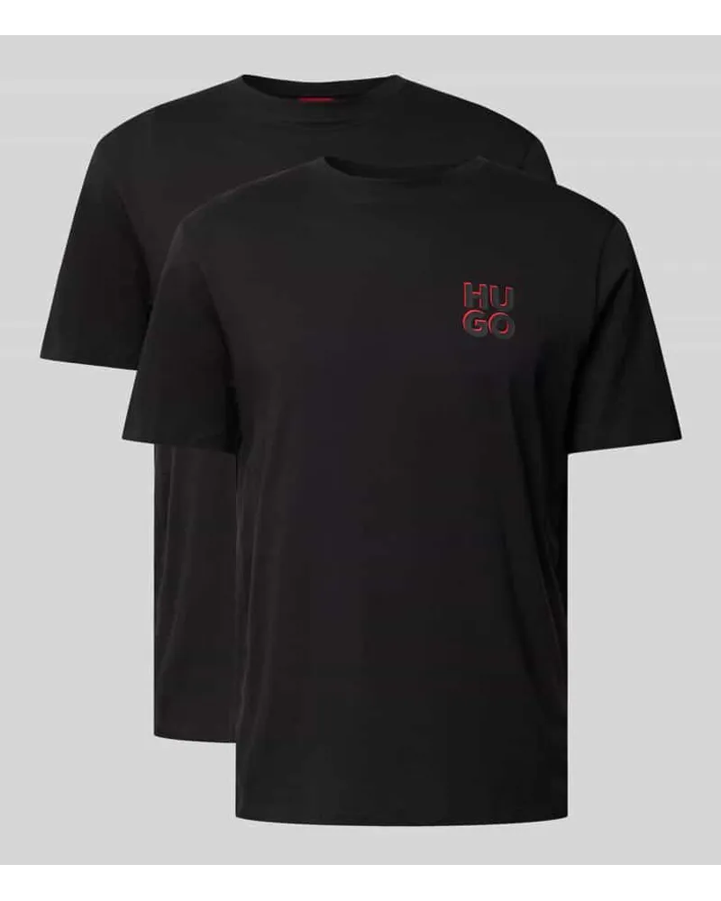 HUGO BOSS T-Shirt mit Label-Print Modell 'Dimento Black