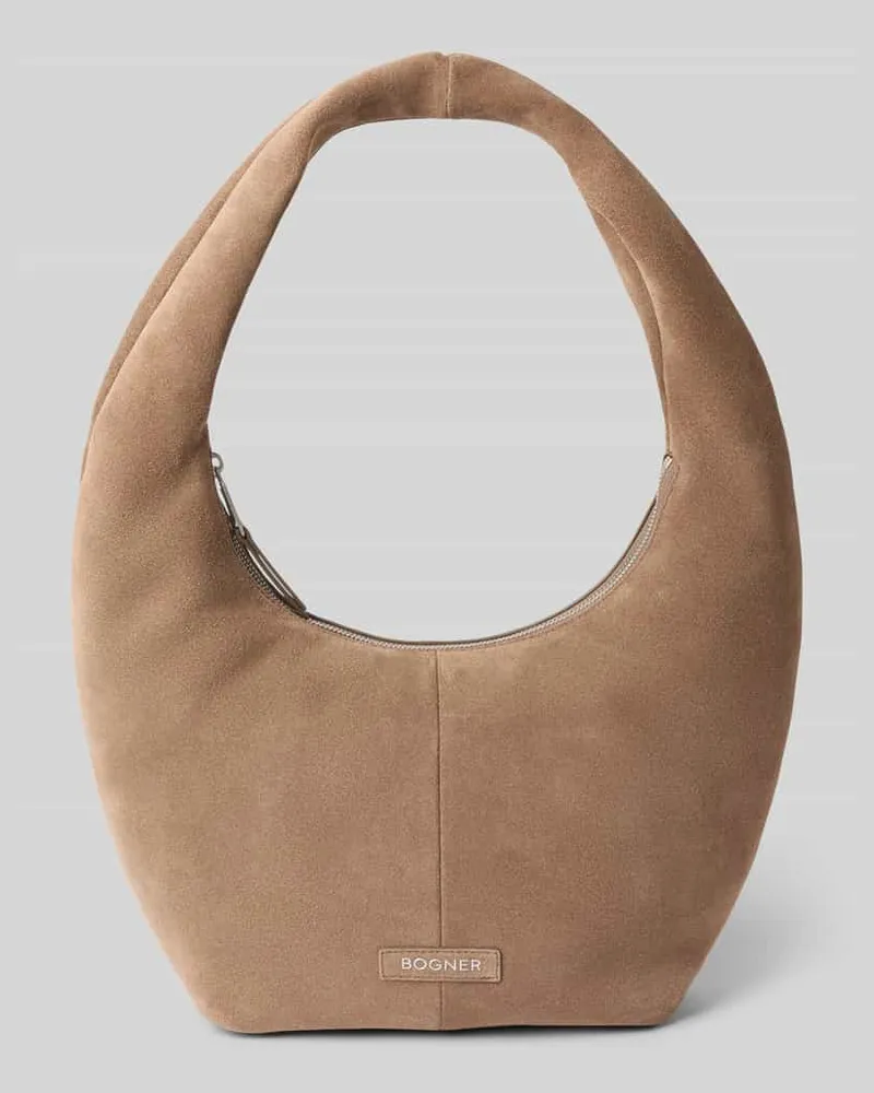 Bogner Hobo Bag mit Label-Patch Modell 'Gerda Hellbraun