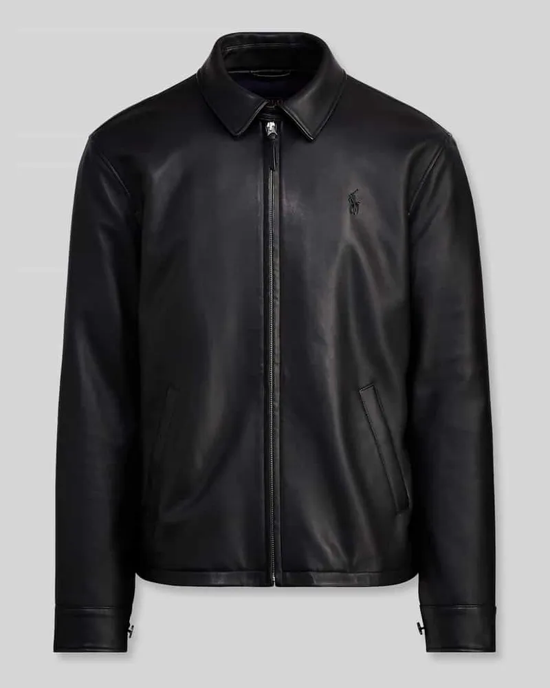 Ralph Lauren Regular Fit Lederjacke aus echtem Leder Black