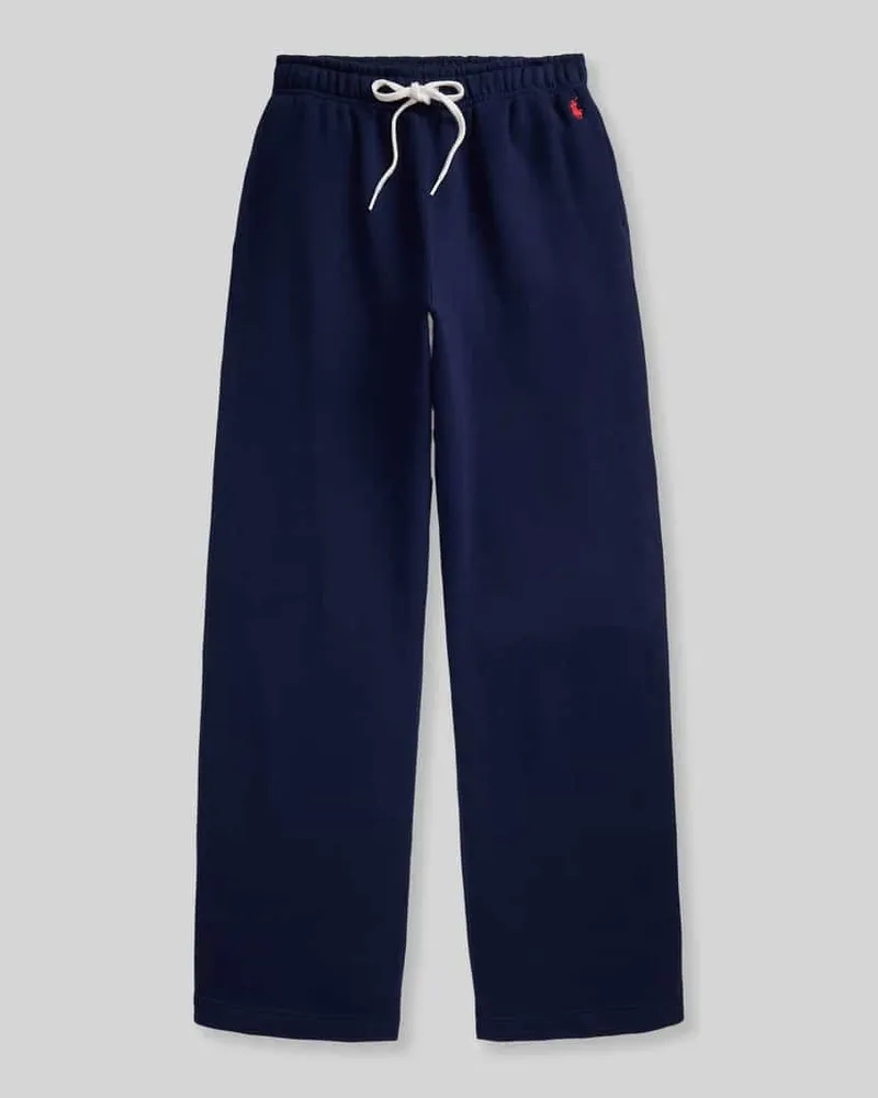 Ralph Lauren Wide Leg Sweathose aus Baumwoll-Mix mit Logo-Stitching Marine