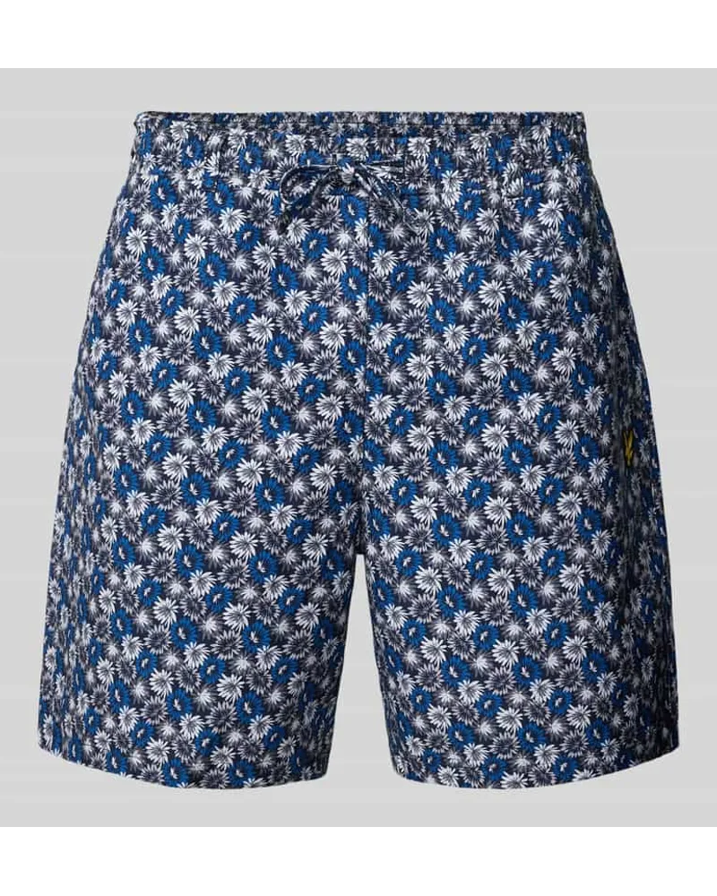 Lyle & Scott Shorts mit floralem Muster Dunkelblau