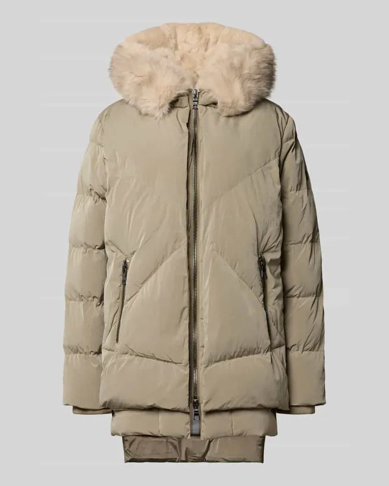 Blonde No. 8 Steppmantel mit Kunstfellbesatz Modell 'FROST Khaki