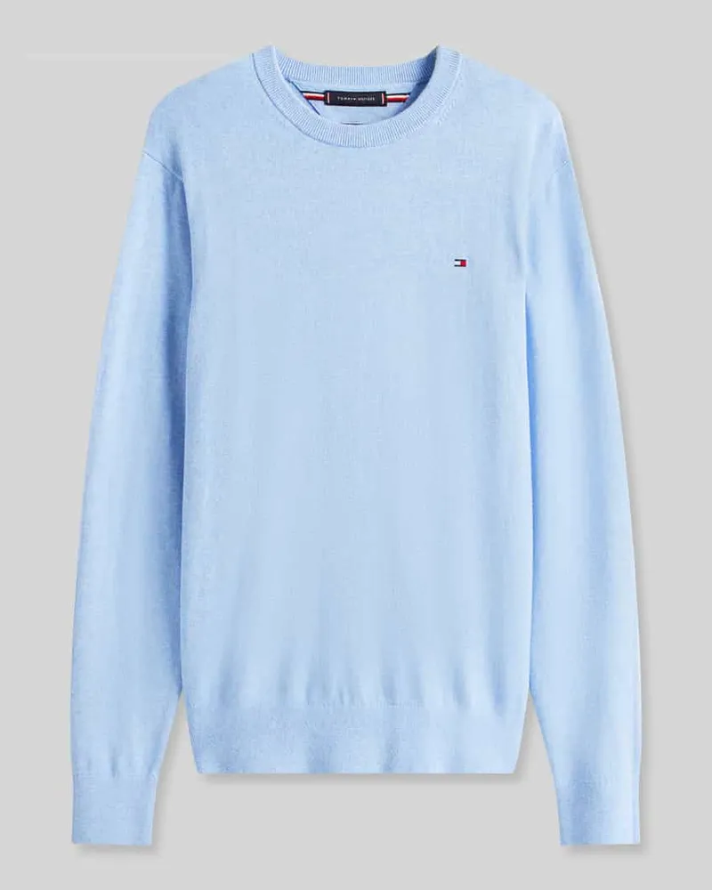Tommy Hilfiger Regular Fit Pullover aus Baumwoll-Kaschmir-Mix Hellblau