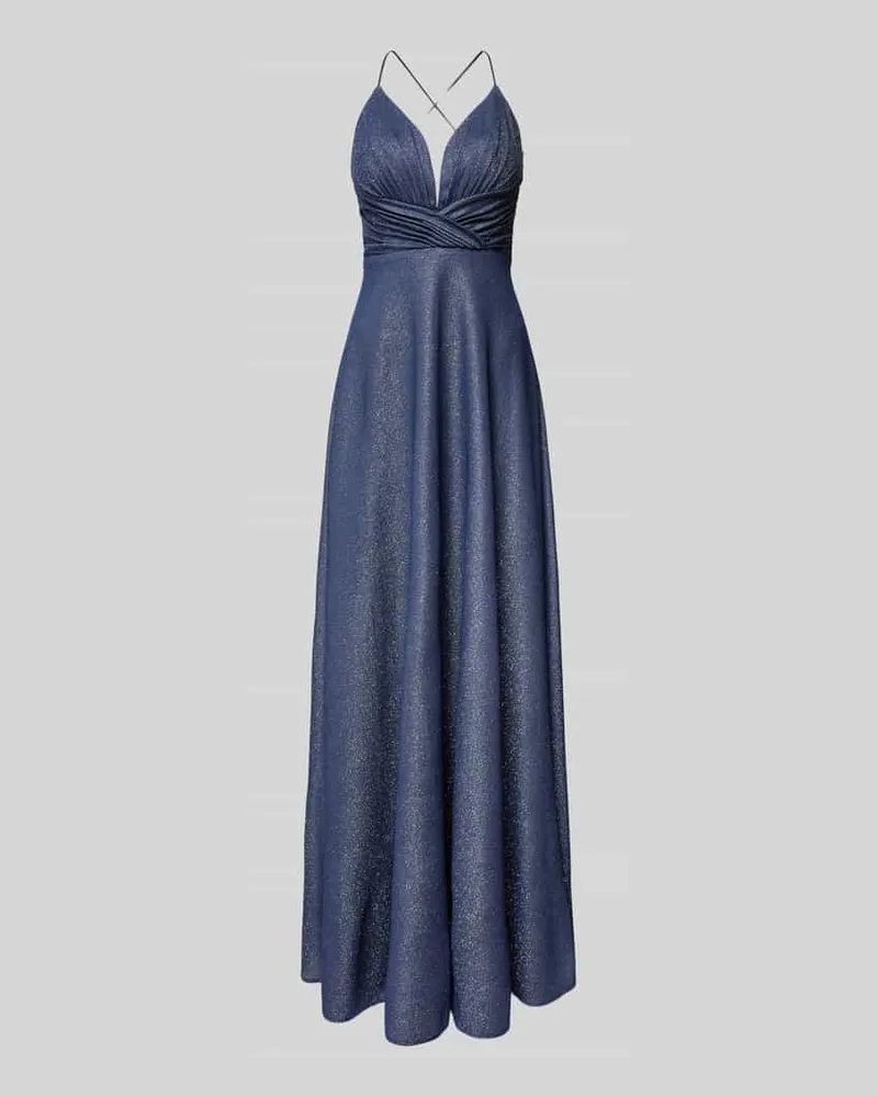 LUXUAR Abendkleid mit Herz-Ausschnitt Marine